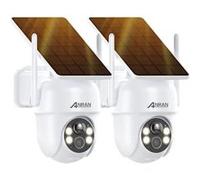 2 pièces caméra de surveillance solaire WIFI sans fil, Détection de mouvement PIR, Q4