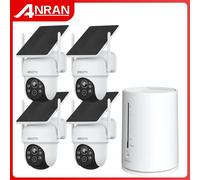 ANRAN 2K batterie solaire Kit de caméra ARCCTV extérieur sans fil PTZ Surveillance caméra de sécurité ensemble détection humanoïde sirène alarme 4 Cameras 4CH NVR