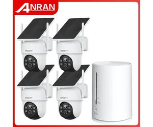 ANRAN 2K batterie solaire Kit de caméra ARCCTV extérieur sans fil PTZ Surveillance caméra de sécurité ensemble détection humanoïde sirène alarme 4 Cameras 4CH NVR