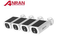 ANRAN 2K caméra solaire 4 pièces caméras de sécurité à domicile ensemble 2.4G caméra WIFI sans fil batterie intégrée, projecteur, Vision nocturne couleur