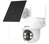 ANRAN 2K Caméra Surveillance WiFi Extérieur sans Fil Solaire,Caméra Dôme Orientable 360° avec Batteries,PIR Détection Humaine,Con
