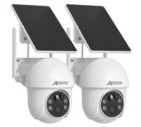 ANRAN 2K Caméra Surveillance WiFi sans Fil avec Batteries, Blanc, 2 Pcs