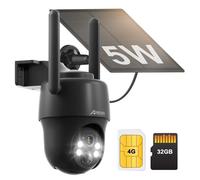 ANRAN 3G/4G LTE Caméra de Surveillance Extérieure+Panneau Solaire, 2K Camera Batterie sans Fil ,Carte SIM+32Go Carte SD, G1 Noir