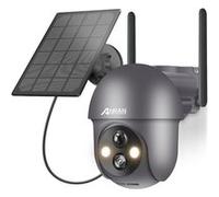 ANRAN 3MP Caméra de Surveillance Batterie Rechargeable avec Panneau Solaire-Q01 Gris GRIS G