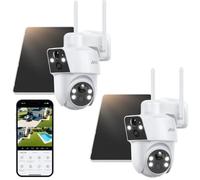 ANRAN 4K Caméra Surveillance Extérieure sans Fil, Double Objectif Double PIR, 360° Solaire Caméra, Vision Nocturne Couleur 2 pièces