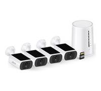 ANRAN 4MP Kit Caméra de Surveillance Sans Fil ,Vidéosurveillance +4 caméras batteries solaires+1 station 4CH avec 64GB carte sd Blanc