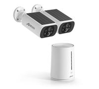 ANRAN 4MP Kit Caméra de Surveillance Sans Fil ,Vidéosurveillance 4CH - 2 caméras batteries solaires+1 station avec 64GB carte sd