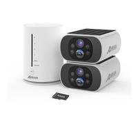 4MP Kit Caméra de Surveillance Sans Fil ,Vidéosurveillance 4CH - 2 caméras batteries solaires+1 station avec 64GB carte sd