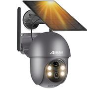 ANRAN 5MP Caméra Surveillance WiFi Extérieur Solaire, Gris