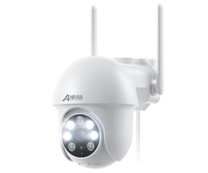 ANRAN 5MP Caméra Surveillance WiFi Extérieure, 360° PTZ Caméra IP avec Suivi Automatique, Vision Nocturne Couleur 30m, Audio Bidirectionnel, Alerte Instantanée, Détection de Mouvement, P3 Max Blanc