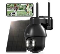 ANRAN 5MP Caméra Surveillance WiFi Exterieure Solaire, sans Fil, Noir