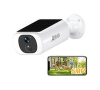 ANRAN 5MP Caméra Surveillance WiFi sans Fil, Panneau Solaire Intégré
