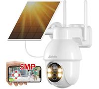 ANRAN 5MP PTZ Caméra Surveillance WiFi Exterieure sans Fil Solaire,Vision Nocturne Couleur 30m avec 4 Lumières Blanches,HD 2560 x