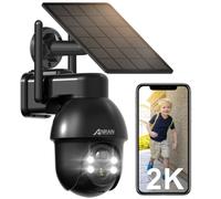 ANRAN Caméra de Surveillance 2K HD 3MP Panneau Solaire Extérieur sans Fil Détection PIR Compatible Alexa et Google Home - Q03 Noir