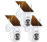 caméra de Surveillance extérieure sans Fil Solaire 2K 3MP HD avec panneau Solaire intégré -Q4-3 pièces