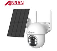 ANRAN caméra solaire 5MP extérieure PTZ sans fil Wifi batterie caméra caméras de sécurité Protection de la maison PIR détecter Vision couleur nocturne 1PC Grey Camera