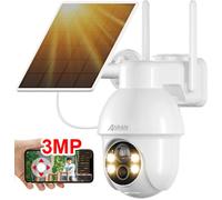 Camera de surveillance à batterie avec panneau solaire ANRAN 3MP 2K HD sans fil WIFI- Q03 Blanc Blanc G