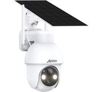 ANRAN Q03 Caméra Surveillance 2K 3MP WiFi Extérieure sans Fil Solaire, 360° PTZ Vision Nocturne Couleur PIR-Q03 Blanc