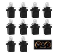 Anrbb 10 PCS Ampoules T5 12V 2W Jaune Clair, Ampoule Tableau de Bord Voiture, Éclairage Intérieur Auto Durable, Ampoule T5 W1.2W Polyvalente pour Indicateurs et Voyants