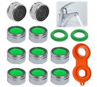 Anrbb Lot de 10 mousseurs de robinet, filtre ABS et clé de mélange, insert pour robinets, passoire pour cuisine et salle de bain, économise l'eau et améliore le débit d'eau