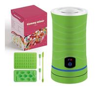Anrede bonbons gelifies à infuser machine, kit bonbons maison pour gummies, fabrique a bonbon professionnel à mélanger en acier inoxydable, compris 2 moules en silicone, 2 gouttes, 1 bâton de mélange