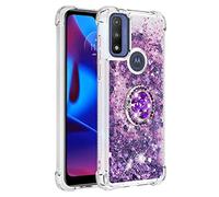 Anreixx Coque Scintillante pour Moto G Power 2022/Moto G Pure, Coque de téléphone Pare-Chocs en TPU Souple de sables mouvants en Cristal Scintillant avec béquille Bling Diamond Ring