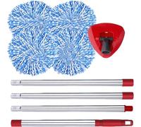 ANREKEYH Recharge de serpillère, base et poignée de balai à franges compatibles avec Ocedar Spin Mop (système à 2 réservoirs) - Bleu