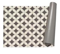 ANRO ANRO Tapis de cuisine ou couloir antidérapant en PVC lavable, facile d'entretien, motif de carreaux ronds, gris, 160 x 67 cm