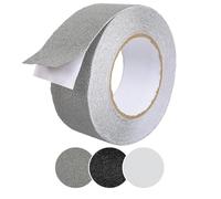 ANRO Bande adhésive antidérapante autocollante pour marches d'escaliers - En PVC - Pour l'intérieur et l'extérieur - Gris - 5 cm x 10 m