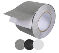ANRO Bande adhésive antidérapante - En PVC - Pour l'intérieur et l'extérieur - Gris - 10 cm x 10 m