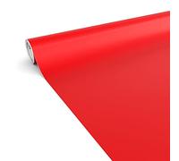 ANRO Film adhésif pour meubles - Mat - Autocollant - Résistant aux rayures - Imperméable - 0,45 x 2 m - Rouge uni mat