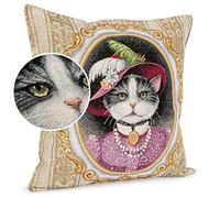 ANRO Housse de coussin décoratif Coussin Coussin de canapé Housses de coussin Housse de coussin Gobelin Milady 45 x 45 cm avec rembourrage