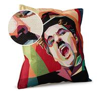 ANRO Housse de coussin décorative, coussin de canapé, housse de coussin, motif Charlie Chaplin, 45 x 45 cm, avec garnissage