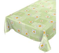 ANRO Nappe cirée en Toile cirée Motif Camomille Vert 100 x 140 cm 100 x 140 cm