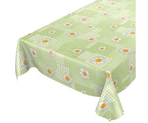 ANRO Nappe cirée en Toile cirée Motif Camomille Vert 100 x 140 cm 100 x 140 cm
