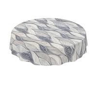 ANRO Nappe de table en toile cirée lavable, Tonnelle, grise, moderne, ronde, 140 cm