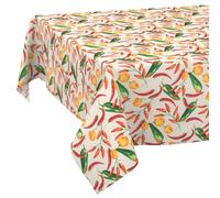 ANRO Nappe en Tissu Lavable, Facile d'entretien, Effet Lotus, résistante à la saleté et à l'eau, pour l'intérieur et l'extérieur, 100 x 140 cm, Bord coupé, Piment