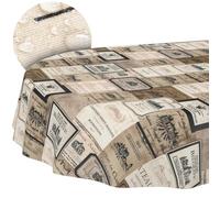 ANRO Nappe en Tissu Lavable, Facile d'entretien, Effet Lotus, résistante à la saleté et à l'eau, pour l'intérieur et l'extérieur, Ovale, 180 x 140 cm, Bord coupé, vin