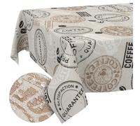ANRO Nappe en Tissu Textile Lavable - Coton et Polyester - Café - 100 x 140 cm - pour l'intérieur et l'extérieur