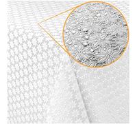 ANRO Nappe en toile cirée en vinyle - Étanche - Motif dentelle fleurs de camomille, blanc, 180 x 138 cm