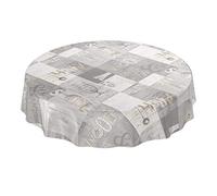 ANRO Nappe en Toile cirée Lavable - Aspect Industriel Moderne - Rond - 140 cm