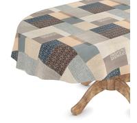 ANRO Nappe en toile cirée lavable, au mètre, rectangulaire, ovale, motif Mirka, ovale, 260 x 140 cm