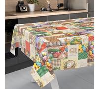 ANRO Nappe en Toile cirée, Lavable, Bord coupé, pour Table de Jardin, extérieur et intérieur, 100 x 140 cm