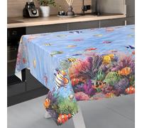 ANRO Nappe en Toile cirée, Lavable, Bord coupé, pour Table de Jardin, extérieur, intérieur, 220 x 140 cm