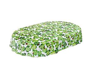 Anro Nappe en Toile cirée Lavable, Motif Coccinelle et trèfle, Ovale, 200 x 140 cm