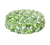 Anro Nappe en toile cirée lavable, Motif coccinelle et trèfle, Ronde, Avec ourlet et bordure, 100 cm