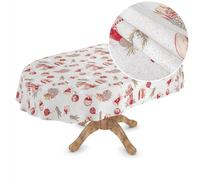 ANRO Nappe en toile cirée lavable - Nappe en plastique - Au mètre - Rectangulaire, ronde, ovale - Décoration de Noël - Ovale - 160 x 140 cm