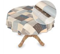 ANRO Nappe en toile cirée lavable - Nappe en plastique - Tissu vendu au mètre - Formes carrées, rondes ou ovales - Mirka - Ronde - 120 cm