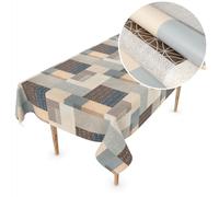 ANRO Nappe en toile cirée lavable Nappe en toile cirée en plastique Nappe en tissu lavable en mètre carré rectangulaire, ronde ou ovale Mirka 140 x 140 cm