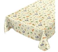ANRO Nappe en Toile cirée Lavable - pour Anniversaire d’Enfant - Motif Animaux - Vert Clair - 120 x 140 cm
